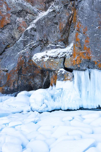 Vista Lago Baikal Inverno Maior Mais Profundo Lago Água Doce — Fotografia de Stock