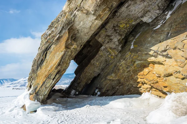 Costa Lago Baikal Inverno Sibéria Rússia — Fotografia de Stock