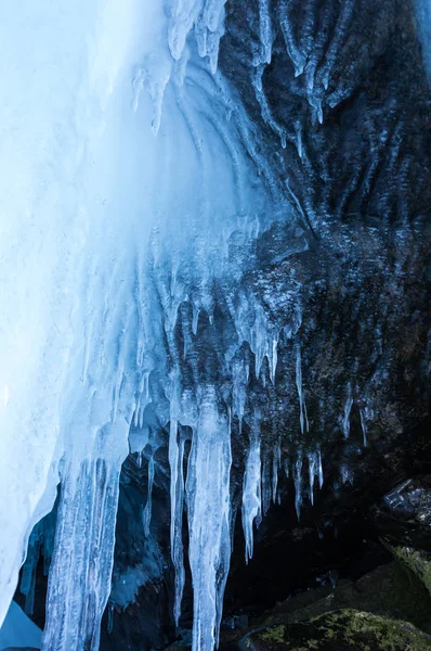 Grotta Ghiaccio Sull Isola Lago Baikal Siberia Russia — Foto Stock