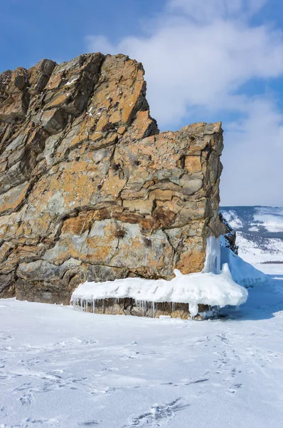 The coast of Lake Baikal in winter, Siberia, Russia