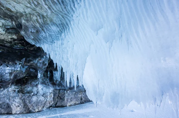 Caverna Gelo Lago Baikal Sibéria Rússia — Fotografia de Stock