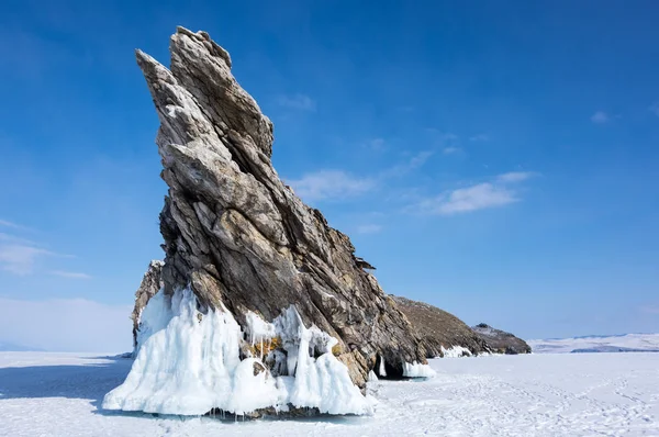 Weergave Van Het Baikalmeer Winter Het Diepste Grootste Zoetwatermeer Volumepercentage — Stockfoto