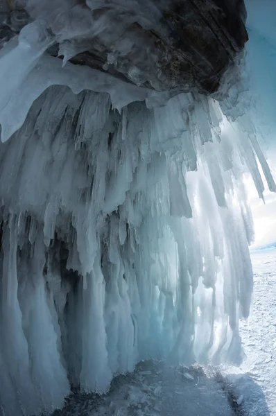 Caverna Gelo Ilha Lago Baikal Sibéria Rússia — Fotografia de Stock