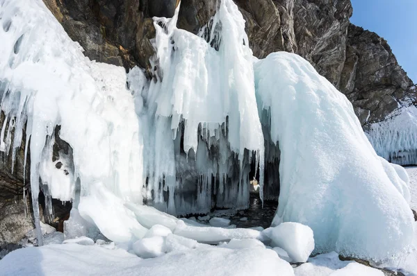 Näkymä Baikal Järvelle Talvella Syvin Suurin Makean Veden Järvi Tilavuudeltaan — kuvapankkivalokuva
