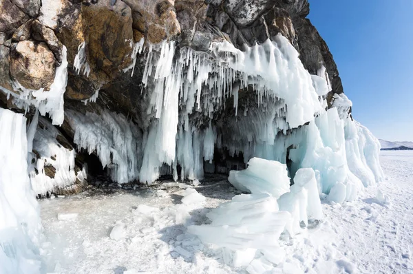 Utsikt Över Bajkalsjön Vinter Den Djupaste Och Största Insjö Volymprocent — Stockfoto