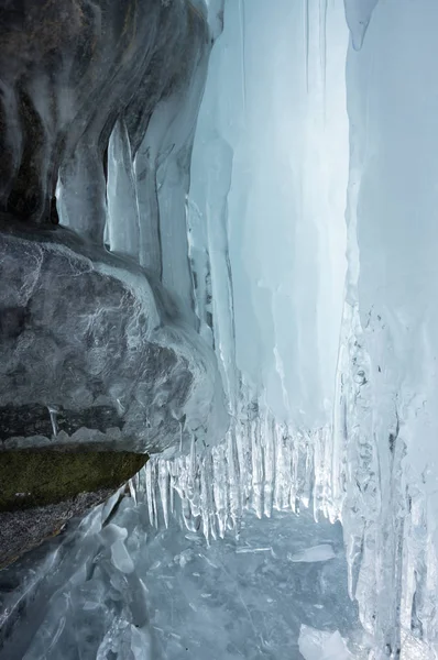 Cueva Hielo Isla Lago Baikal Siberia Rusia — Foto de Stock