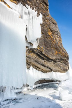 Sahil, Deniz baykal kışın, Sibirya, Rusya Federasyonu