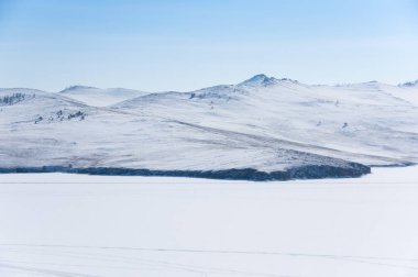 Panoramik Olkhon Adası Baykal Gölü, Sibirya, Rusya Federasyonu