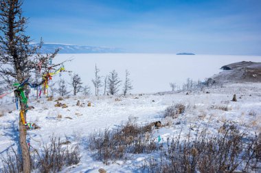 Ogoy Adası, Maloe daha Baykal Gölü Boğazı, Rusya Federasyonu'en büyük Adası'nın panoramik görünüm