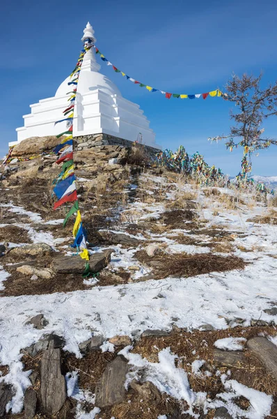 All Auspicious Stupa Great Awakening Insel Ogoy Baikalsee Sibirien Russland — Stockfoto