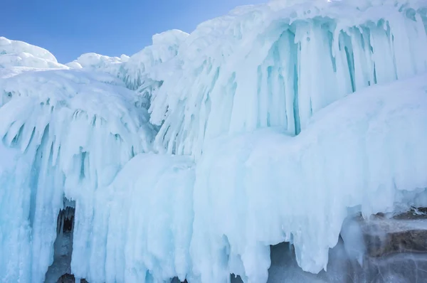 Vue Des Glaces Sur Lac Baïkal Sibérie Russie — Photo