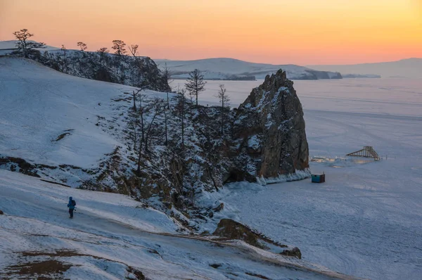 Vista Del Lago Baikal Invierno Lago Agua Dulce Más Profundo — Foto de Stock