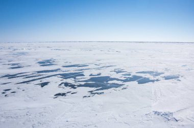 Kışın Deniz Baykal, en derin ve en büyük tatlı su Gölü yanında Güney Sibirya, Rusya'da bulunan güç dünyanın görünümü