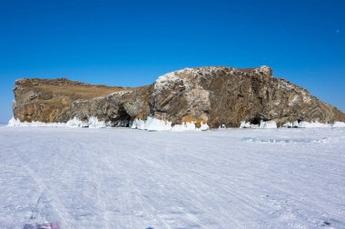 Kışın, Sibirya, Rusya Federasyonu Deniz baykal Olkhon sahil adada