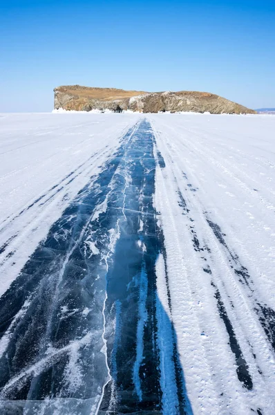 View Lake Baikal Winter Deepest Largest Freshwater Lake Volume World — Stock Photo, Image