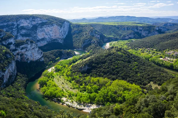 Veduta Delle Gole Ardeche Localmente Conosciute Come Grand Canyon Europeo — Foto Stock