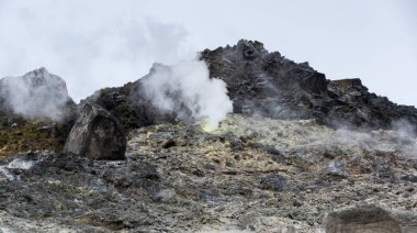 Volkan Sibayak Adası Sumatra, Endonezya krater