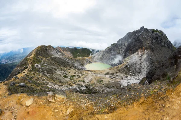 Krater Van Vulkaan Sibayak Het Eiland Sumatra Indonesië — Stockfoto
