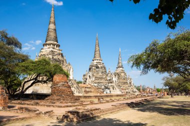 Ayutthaya, Tayland eski şehir kalıntıları görünümünü