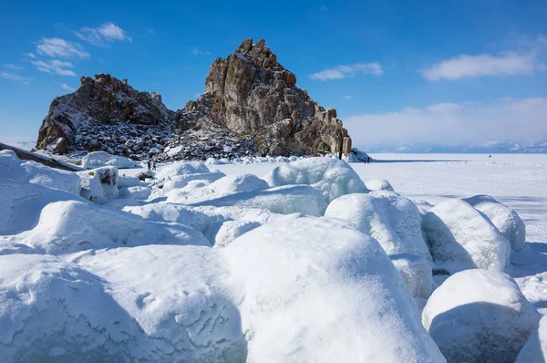 Cape Burkhan Shaman Rock Ilha Olkhon Lago Baikal Sibéria Rússia — Fotografia de Stock