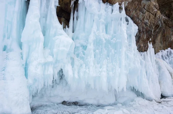 Vista Lago Baikal Inverno Maior Mais Profundo Lago Água Doce — Fotografia de Stock