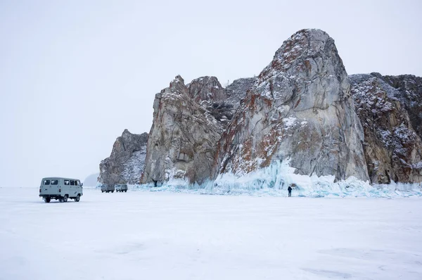 Vista Del Lago Baikal Invierno Lago Agua Dulce Más Profundo —  Fotos de Stock