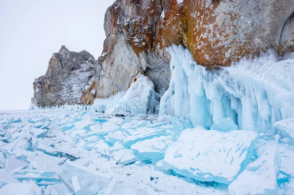 Vista Del Lago Baikal Inverno Lago Acqua Dolce Più Profondo — Foto Stock