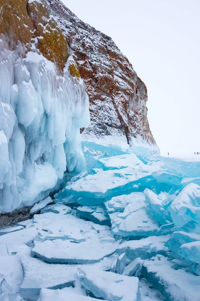 Vue Sur Lac Baïkal Hiver Profond Grand Lac Eau Douce — Photo