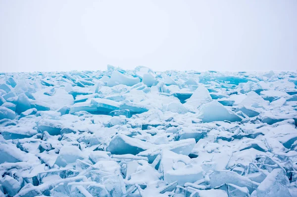 Vista Del Lago Baikal Inverno Lago Acqua Dolce Più Profondo — Foto Stock