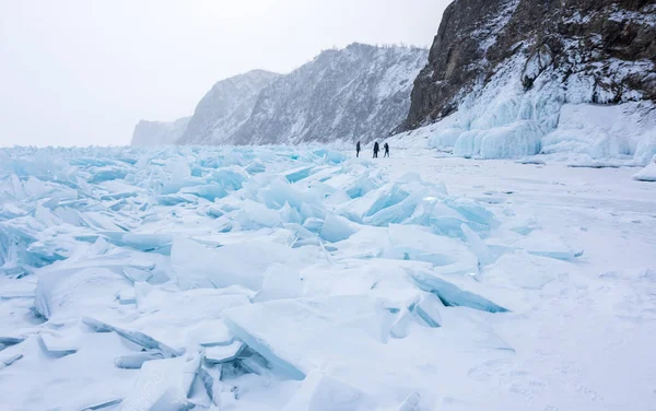 Vue Sur Lac Baïkal Hiver Profond Grand Lac Eau Douce — Photo