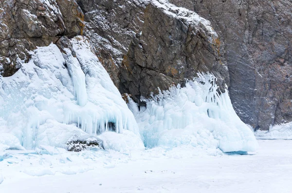 Utsikt Över Bajkalsjön Vinter Den Djupaste Och Största Insjö Volymprocent — Stockfoto