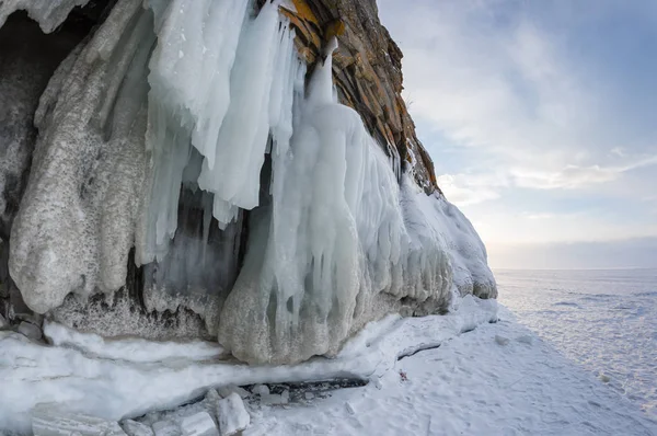 Vista Del Lago Baikal Invierno Lago Agua Dulce Más Profundo — Foto de Stock