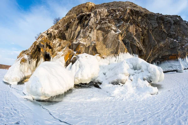 Vista Del Lago Baikal Invierno Lago Agua Dulce Más Profundo —  Fotos de Stock