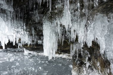 Buz Mağarası Olkhon Adası Baykal Gölü, Sibirya, Rusya Federasyonu