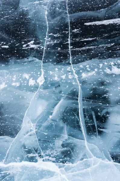 Gelo Lago Baikal Maior Mais Profundo Lago Água Doce Volume — Fotografia de Stock