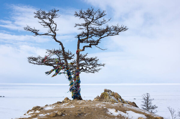 The coast of Olkhon Island at Baikal Lake, Siberia, Russia