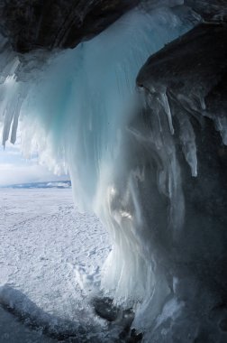Buz Mağarası adada Baykal Gölü, Sibirya, Rusya Federasyonu