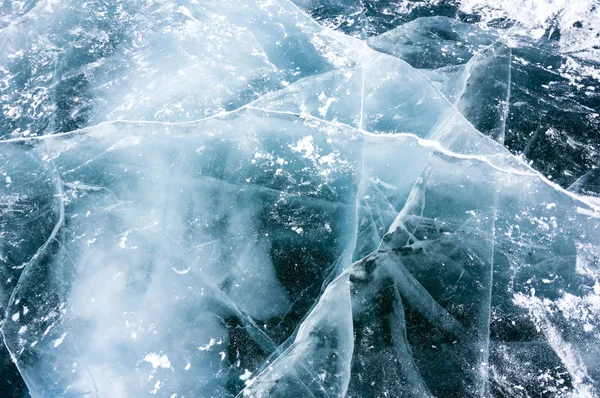 Eis Des Baikalsees Des Tiefsten Und Nach Volumen Größten Süßwassersees — Stockfoto