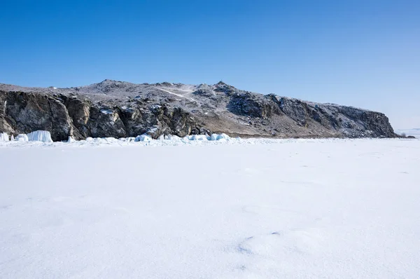 Vista Del Lago Baikal Invierno Lago Agua Dulce Más Profundo — Foto de Stock