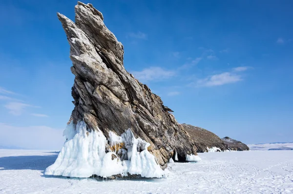 View of Lake Baikal in winter, the deepest and largest freshwater lake by volume in the world, located in southern Siberia, Russia