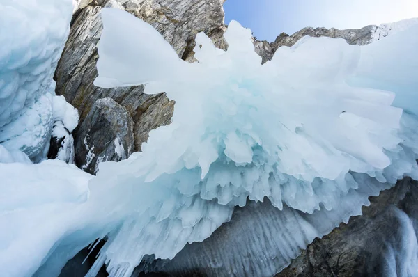 View of Lake Baikal in winter, the deepest and largest freshwater lake by volume in the world, located in southern Siberia, Russia