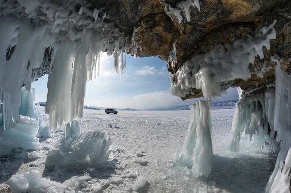 Ледовая Пещера Острове Озера Байкал Сибирь Россия — стоковое фото