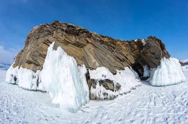 Vista Del Lago Baikal Inverno Lago Acqua Dolce Più Profondo — Foto Stock