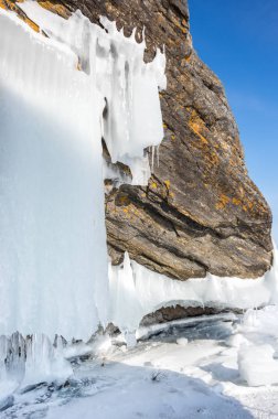 Sahil, Deniz baykal kışın, Sibirya, Rusya Federasyonu