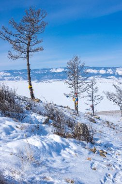 Ogoy Adası, Maloe daha Baykal Gölü Boğazı, Rusya Federasyonu'en büyük Adası'nın panoramik görünüm