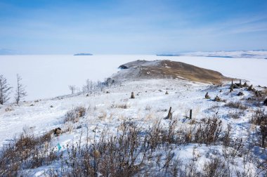 Ogoy Adası, Maloe daha Baykal Gölü Boğazı, Rusya Federasyonu'en büyük Adası'nın panoramik görünüm