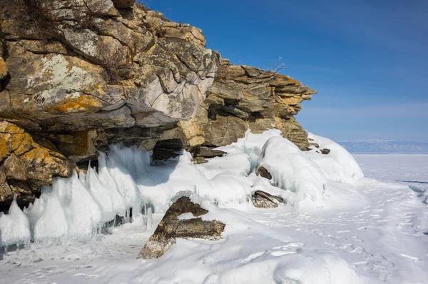 Lago Baikal no inverno — Fotografia de Stock