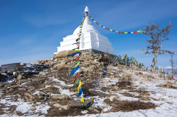 All Auspicious Stupa Great Awakening Insel Ogoy Baikalsee Sibirien Russland — Stockfoto