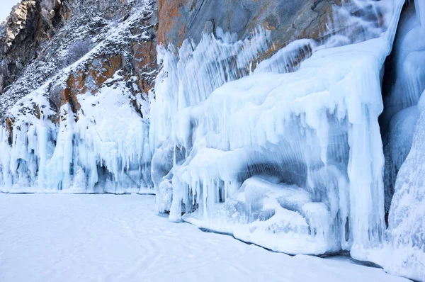 Costa Lago Baikal Inverno Sibéria Rússia — Fotografia de Stock