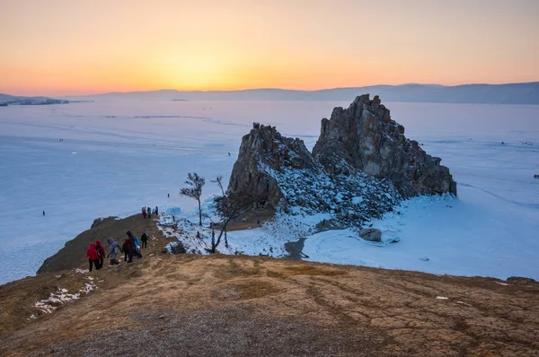 Cabo Burkhan Shaman Rock Isla Olkhon Lago Baikal Siberia Rusia — Foto de Stock